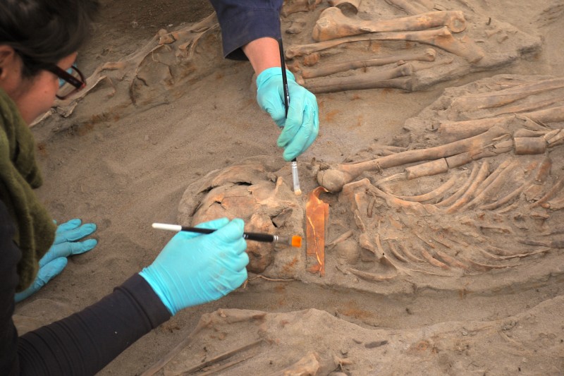 Los arqueólogos realizaron un importante trabajo de rescate entre diciembre de 2015 y septiembre de 2016, donde encontraron más de 200 cuerpos. Hoy retoman las labores, pues queda aún una cincuentena más por retirar. FOTO ARCHIVO EL DÍA 
