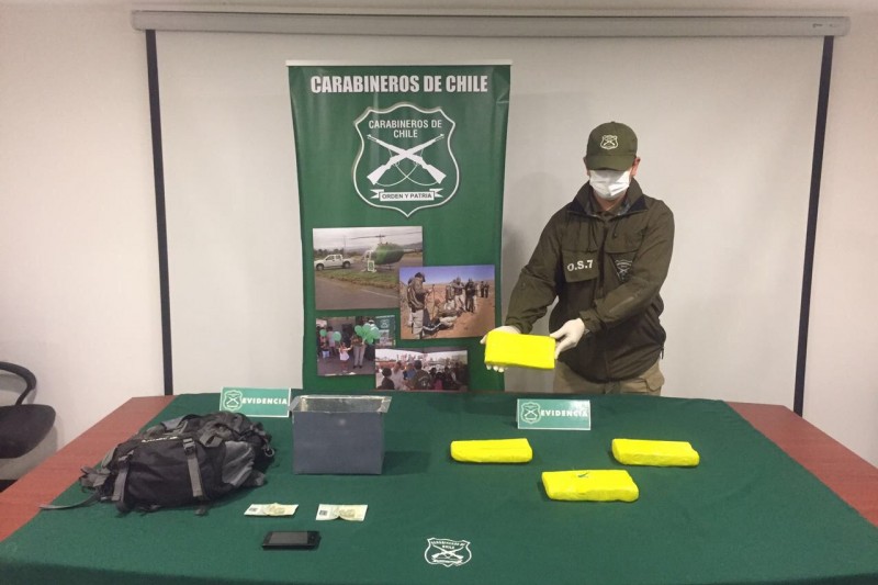 La droga fue avaluada en 41 millones de pesos. Foto: Carabineros