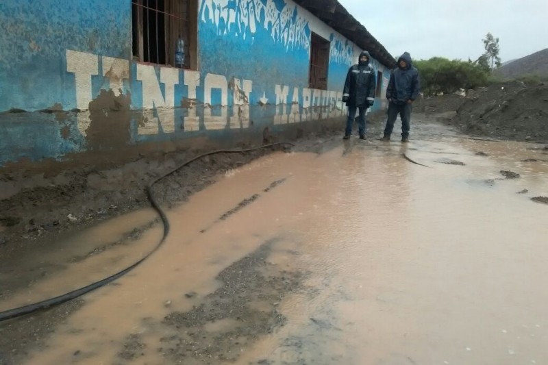 Sede Club Unión Marquesa afectada por la lluvia.