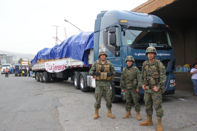 Llegan primeros camiones con ayuda desde la Región de Coquimbo a Valparaíso