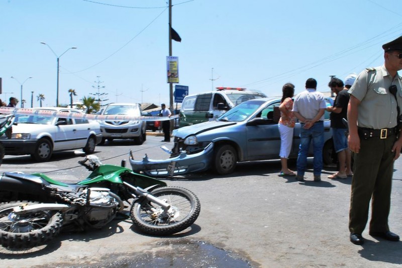 Motorista de Carabineros resulta herido tras accidente en Coquimbo