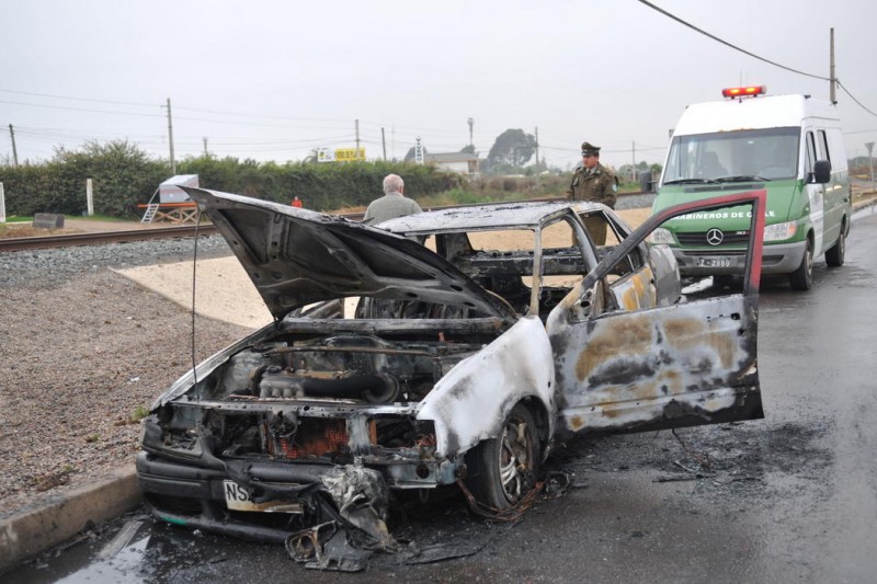 Se incendia vehículo que iba por la Ruta 5 Norte hacia Coquimbo